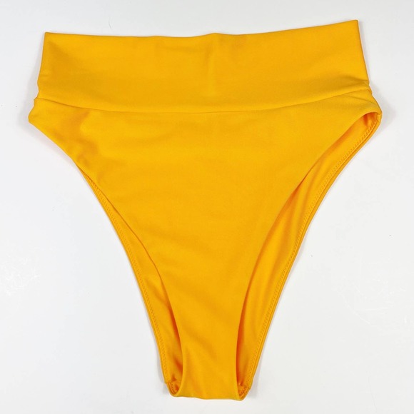 aerie Swim Aerie Neon Orange High Waisted High Rise High Cut Cheeky
